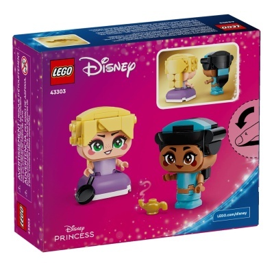 Caixa de conjunto LEGO Disney Princess com mini-figuras de princesa e lâmpada dourada