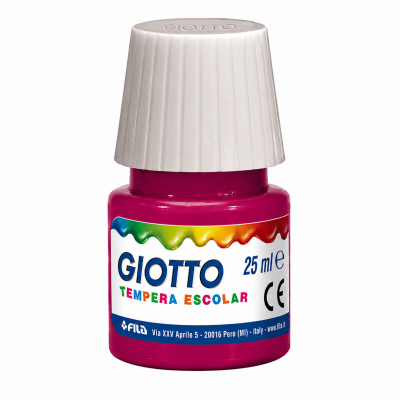 Frasco de tinta guache escolar rosa da marca GIOTTO com tampa branca