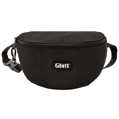 Bolsa de cintura preta Ghuts com fecho de correr e logótipo