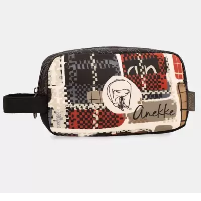 Necessaire com padrão geométrico e ilustração Anekke