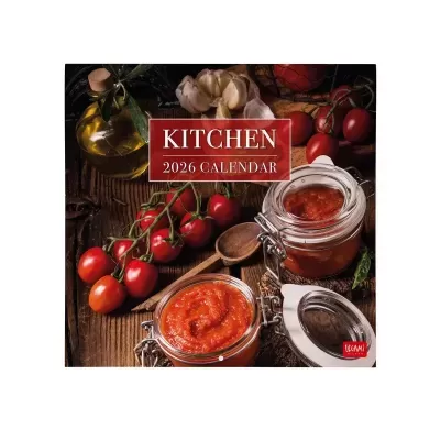 Calendário 2026 Kitchen com imagem de tomate, molho e alho