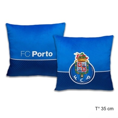 Almofadas FC Porto azuis com texto e brasão do clube