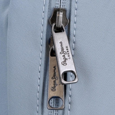 Fecho de correr duplo em tecido azul claro com puxadores metálicos gravados Pepe Jeans LONDON