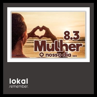 Mulher com mãos em forma de coração ao pôr do sol, texto 8.3 Mulher O nosso dia ...