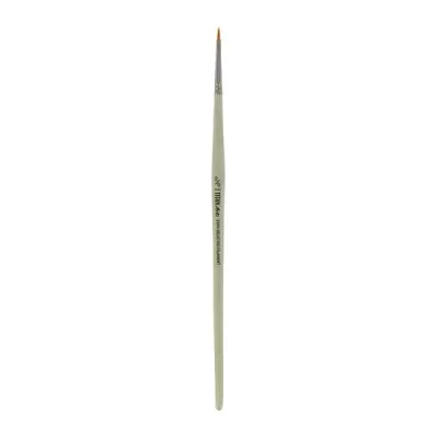 Pincel fino para pintura com cabo bege claro e cerdas amarelas