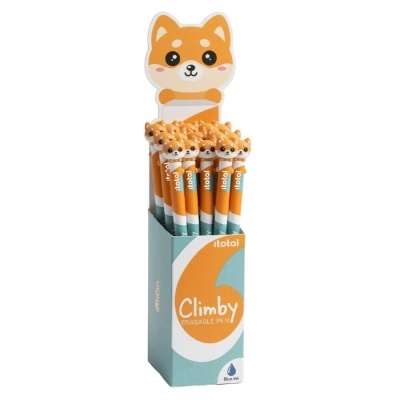 Caixa de canetas apagáveis com cabeça de cão