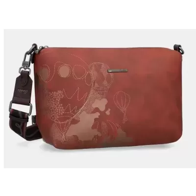 Bolsa castanha com padrão de balões e alça ajustável castanha e preta