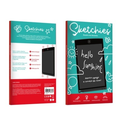 Embalagem do quadro de desenho Sketchies com texto hello sunshine na tela