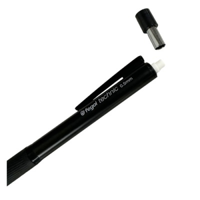 Caneta técnica preta Fegol Technic 0,5mm com tampa removível