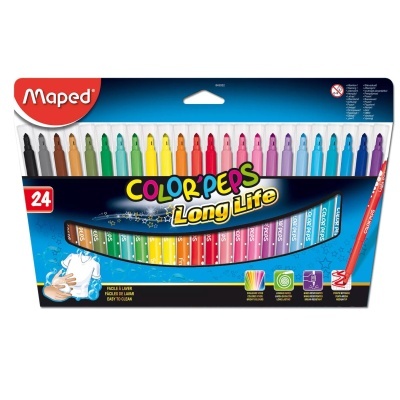 Conjunto de 24 canetas coloridas Maped Color'Peps Long Life