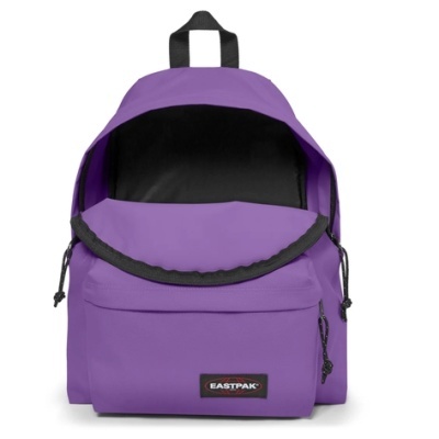 Mochila roxa Eastpak com bolso frontal e interior preto