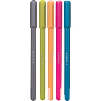 Conjunto de cinco canetas de várias cores da marca Pentonic