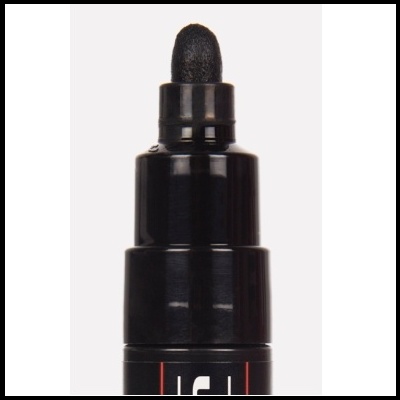 Marca-texto preto com aplicador de esponja