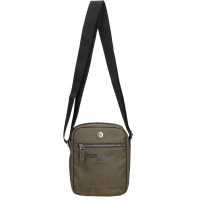 Bolsa de ombro Pepe Jeans castanha com alça preta