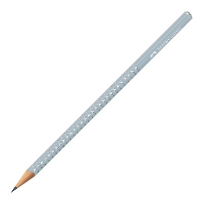 Lápis de grafite Faber-Castell cinza claro com brilhos prateados