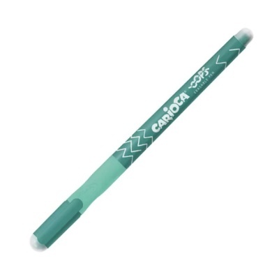 Caneta de feltro verde CARIOCA com tampa e design ondulado branco