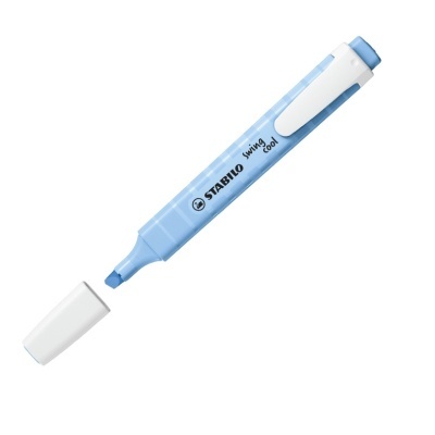 Marcador de texto azul claro Stabilo Swing Cool com tampa branca