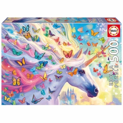 Caixa de puzzle unicornio 500 peças colorido