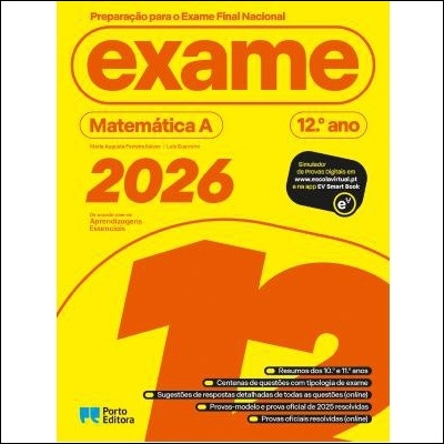 Capa livro preparação Exame Final Nacional Matemática A 12.º ano 2026