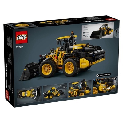Caixa de LEGO Technic 42209 com carregadora Volvo L250 amarela e preta para montar.