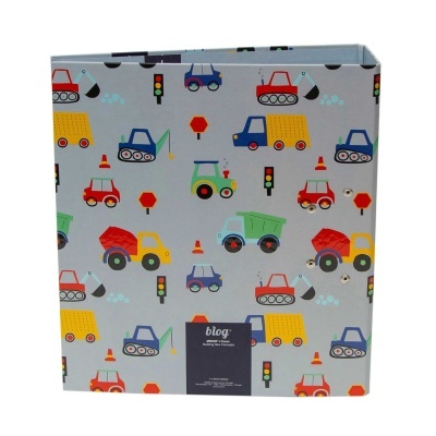 Arquivo com padrão de veículos de construção coloridos e sinais de trânsito