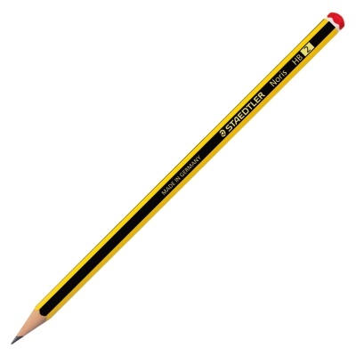 Lápis STAEDTLER Noris HB 2 amarelo com risca preta e borracha vermelha