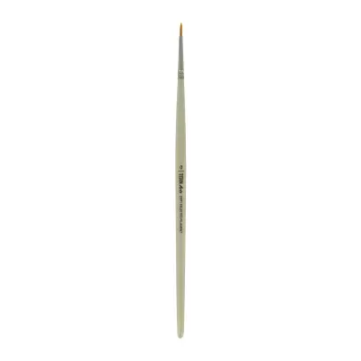 Pincel fino para pintura com cabo branco e cerdas laranja