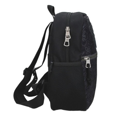 Mochila preta com padrão floral e fechos metálicos PEPE JEANS