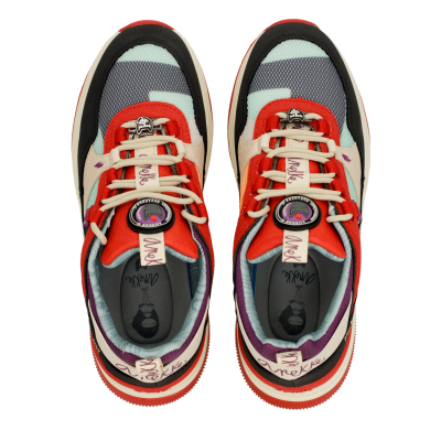 Sapatilhas coloridas vistas de cima