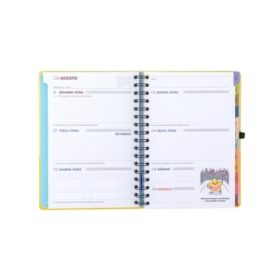 Agenda semanal aberta com datas de 31 agosto a 6 setembro 2020