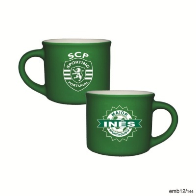 Canecas verdes Sporting Portugal com emblema e texto personalizado Inês