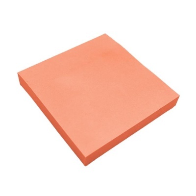 Bloco de notas autocolantes laranja quadrado