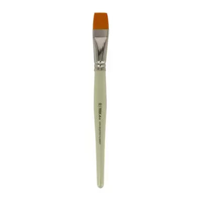 Pincel para pintura com cabo branco e cerda sintética laranja