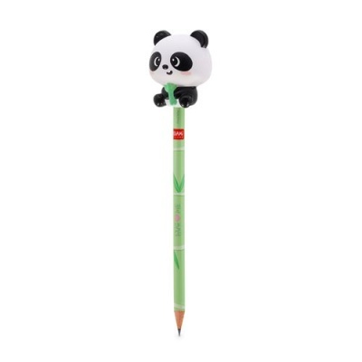 Lápis verde com cabeça de panda no topo