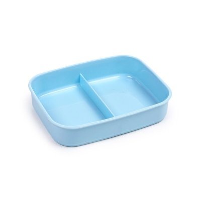 Tabuleiro plástico azul claro com 2 divisórias