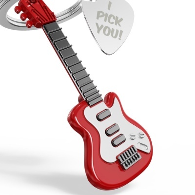 Porta-chaves guitarra vermelha com palheta I PICK YOU!
