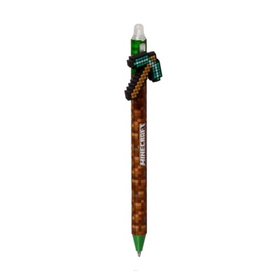 Caneta Minecraft com picareta decorativa no topo