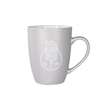 Caneca cinza clara com logótipo FCP branco
