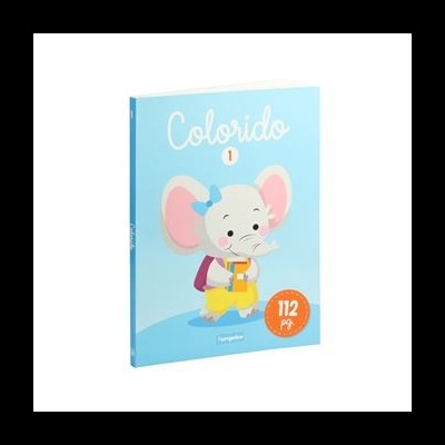 Capa de livro infantil azul com elefante e texto Colorido 1