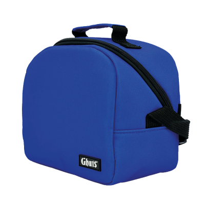 Bolsa térmica azul com alça e fecho de correr preto