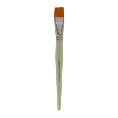 Pincel de pintura com cabo creme e cerdas laranja