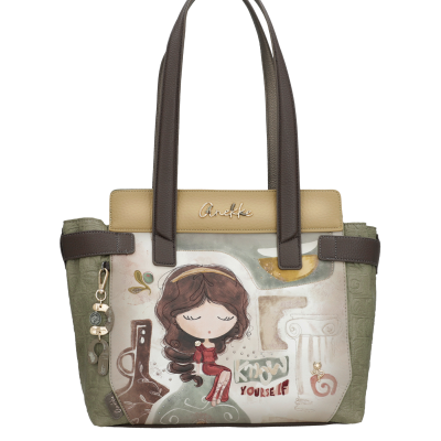 Mala de mão Anekke com design ilustrado e pendente lateral