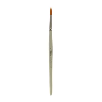 Pincel fino de pintura com cabo cinzento claro e cerda fina laranja