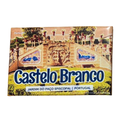 Peça decorativa com imagem do Jardim do Paço Episcopal em Castelo Branco, Portugal