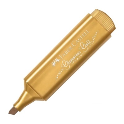 Marcador de texto dourado Faber-Castell com ponta chanfrada