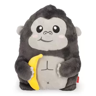 Pelúcia gorila segurando banana amarela