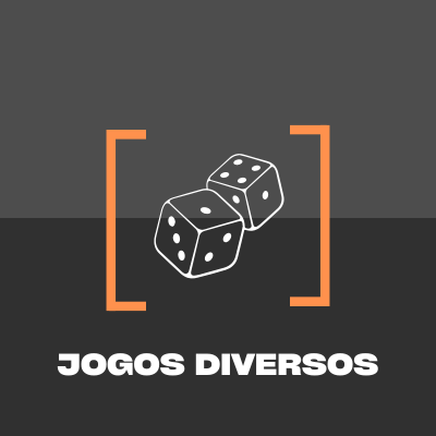 Logótipo com dois dados e texto Jogos Diversos