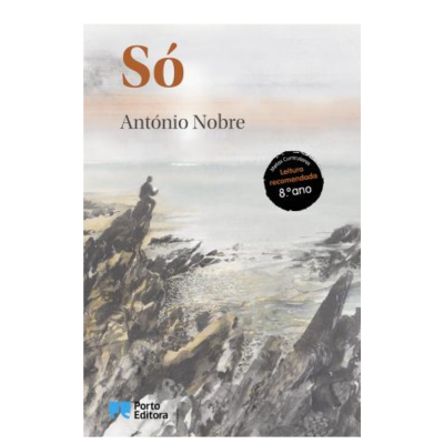 Capa do livro Só de António Nobre com ilustração de falésia e mar