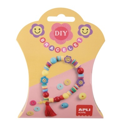 Pulsera DIY com contas coloridas em embalagem colorida