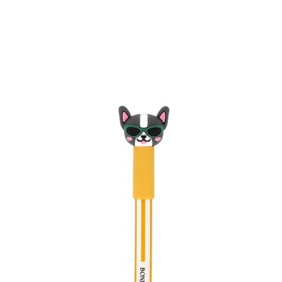 Caneta esferográfica com cabeça de cão decorativa
